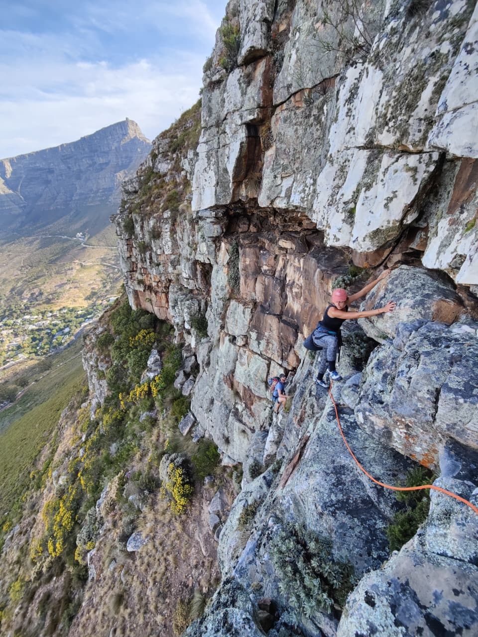 Rock climbing above Cape Town